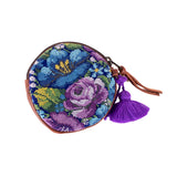 CIRCLE COIN PURSE - OOAK HUIPIL - COPPER - NO. 243313