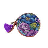 CIRCLE COIN PURSE - OOAK HUIPIL - COPPER - NO. 243313