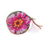 CIRCLE COIN PURSE - OOAK HUIPIL - COPPER - NO. 243316