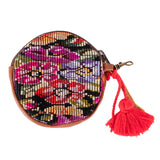 CIRCLE COIN PURSE - OOAK HUIPIL - HONEY - NO. 243322