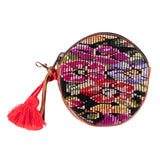 CIRCLE COIN PURSE - OOAK HUIPIL - HONEY - NO. 243322