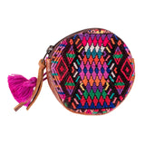 CIRCLE COIN PURSE - OOAK HUIPIL - HONEY - NO. 243323