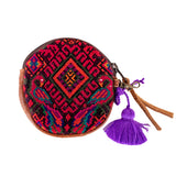 CIRCLE COIN PURSE - OOAK HUIPIL - HONEY - NO. 243324