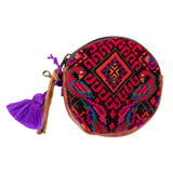 CIRCLE COIN PURSE - OOAK HUIPIL - HONEY - NO. 243324