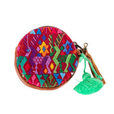 CIRCLE COIN PURSE - OOAK HUIPIL - HONEY - NO. 243326