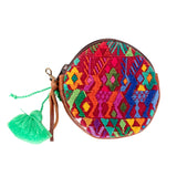 CIRCLE COIN PURSE - OOAK HUIPIL - HONEY - NO. 243326