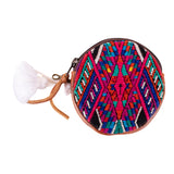 CIRCLE COIN PURSE - OOAK HUIPIL - HONEY - NO. 243327
