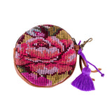 CIRCLE COIN PURSE - OOAK HUIPIL - HONEY - NO. 243328