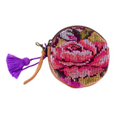 CIRCLE COIN PURSE - OOAK HUIPIL - HONEY - NO. 243328