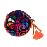 CIRCLE COIN PURSE - OOAK HUIPIL - HONEY - NO. 243329