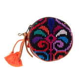 CIRCLE COIN PURSE - OOAK HUIPIL - HONEY - NO. 243329
