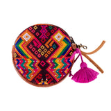 CIRCLE COIN PURSE - OOAK HUIPIL - HONEY - NO. 243330