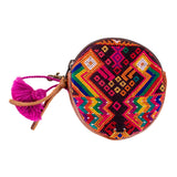 CIRCLE COIN PURSE - OOAK HUIPIL - HONEY - NO. 243330