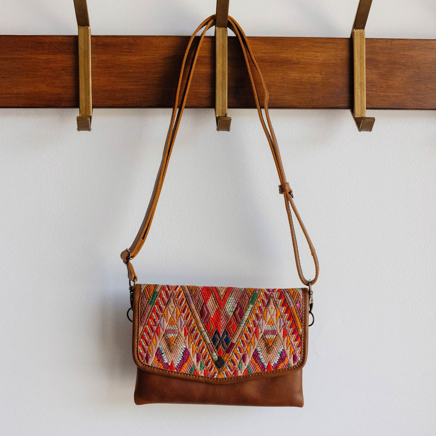 CONVERTIBLE BELT BAG - OOAK HUIPIL - CAFE - NO. 48736