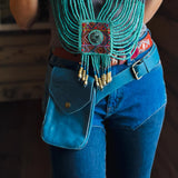 HIP SATCHEL - FULL LEATHER - CERULEAN