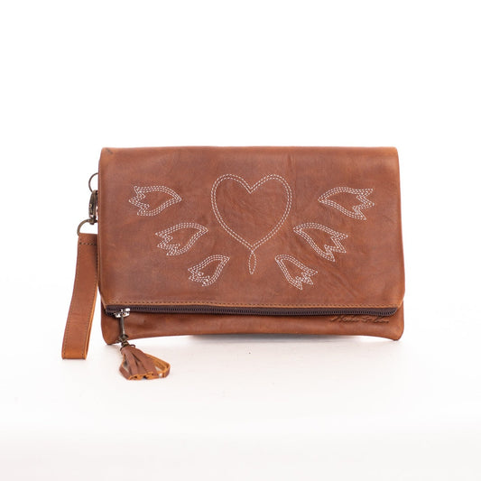 ARCHIVE SALE - FOLD OVER CLUTCH - WESTERN - CAFE - ITEM NO. 27456