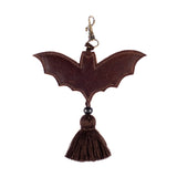 BAT CHARM WITH TASSEL - BARREL BROWN