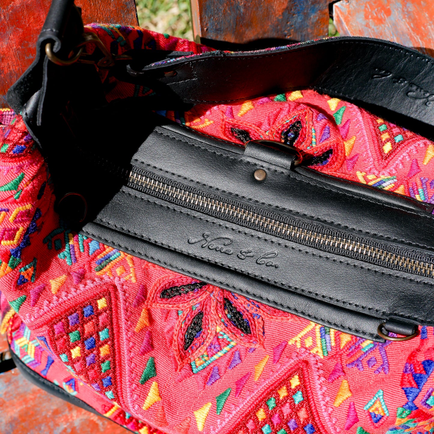 BEATRIZ MCDB + DIAMANTE STRAP - OOAK HUIPIL - CORTE LINING - BLACK - NO. 20007