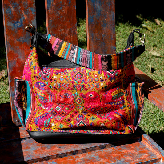 BEATRIZ MCDB + DIAMANTE STRAP - OOAK HUIPIL - CORTE LINING - BLACK - NO. 20008