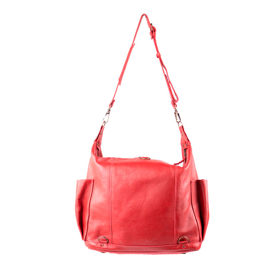 BEATRIZ CONVERTIBLE DAY BAG - FULL LEATHER - ROUGE