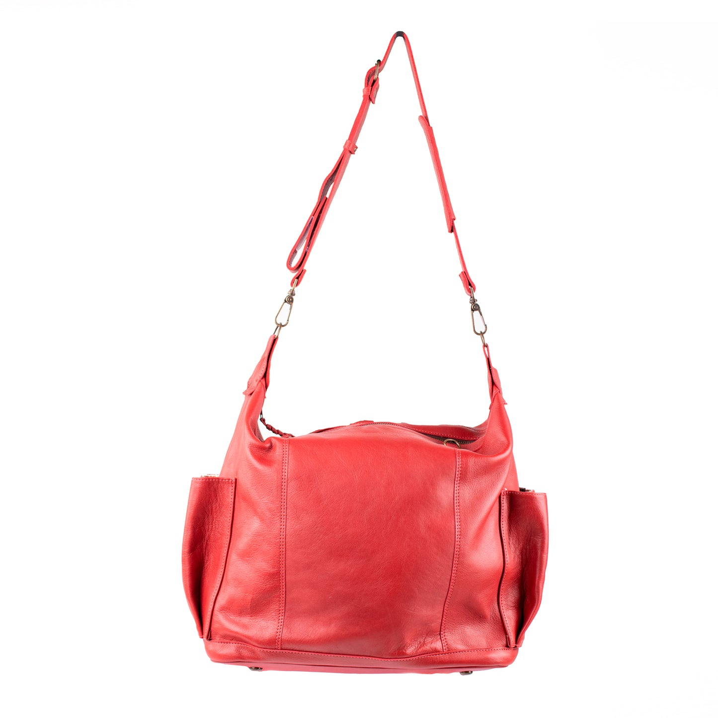 BEATRIZ CONVERTIBLE DAY BAG - FULL LEATHER - ROUGE
