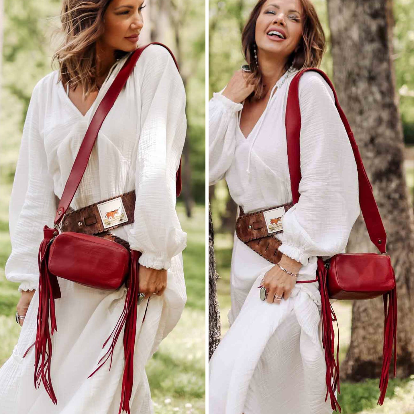 ALI'S STASH - ESSENTIALS BAG - FULL LEATHER - ROUGE - NO. A-10051