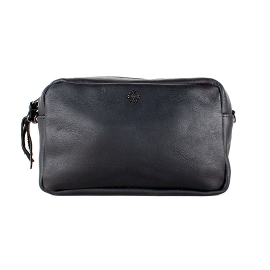 **SHIP WINDOW** WANDER CROSSBODY BAG + STRAP SET - FULL LEATHER - BLACK