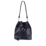 SIGNATURE EDITION DRAWSTRING BUCKET BAG  - FULL LEATHER - BLACK