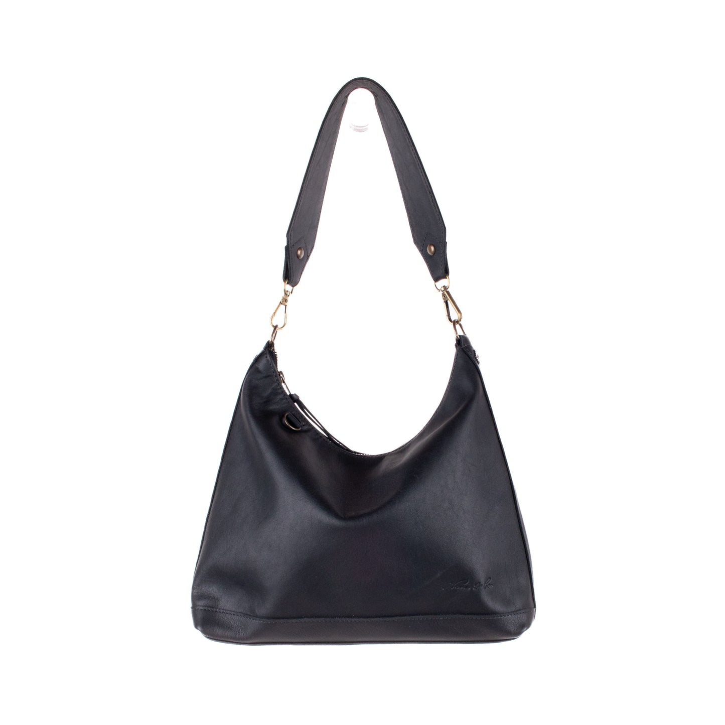 SMALL PENELOPE BAG - FULL LEATHER - BLACK