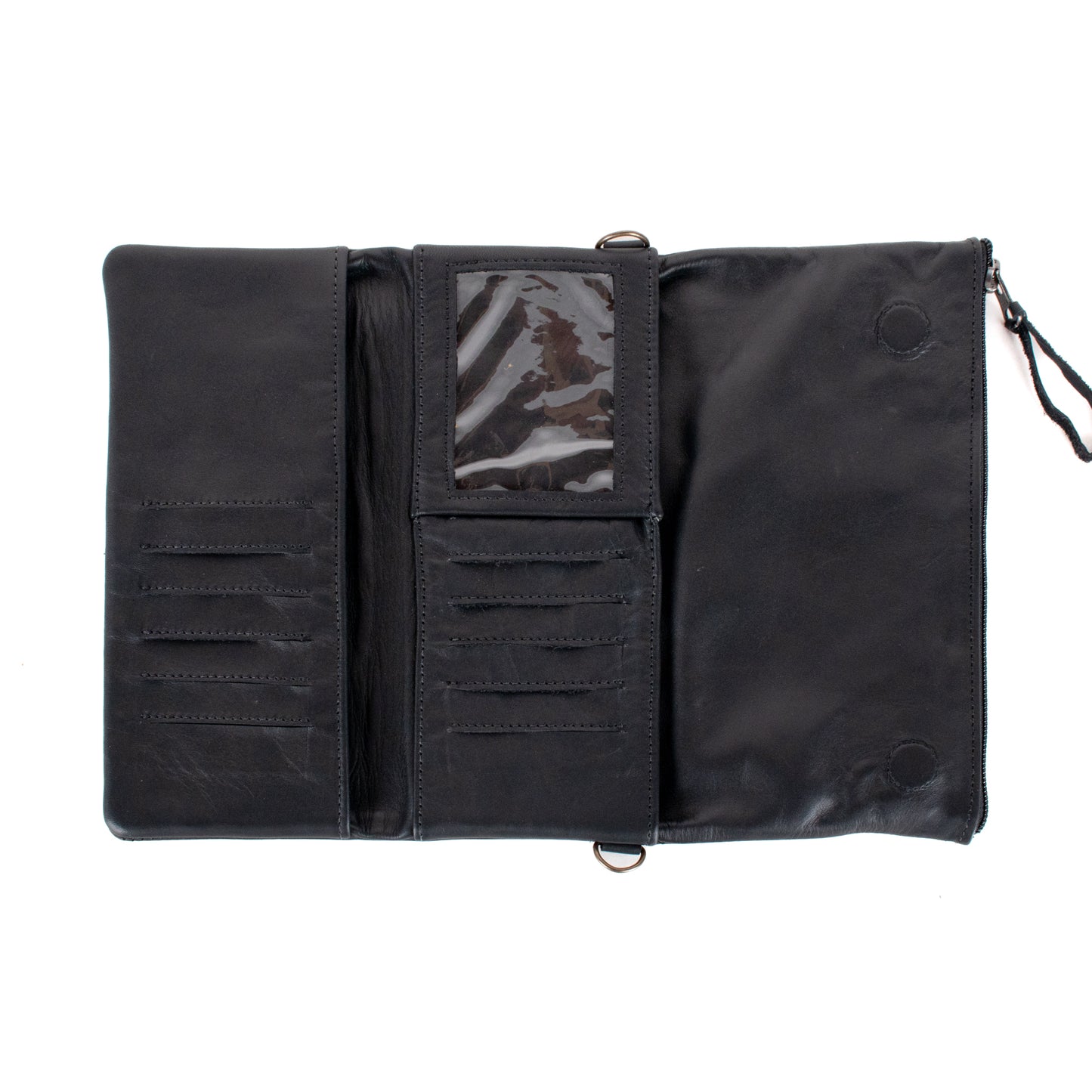 TRI-FOLD WALLET - FULL LEATHER - BLACK