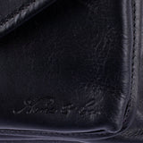 SIGNATURE EDITION DRAWSTRING BUCKET BAG  - FULL LEATHER - BLACK
