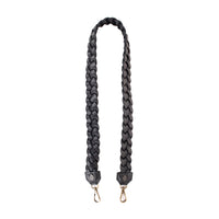 BRAIDED CROSSBODY STRAP - BLACK