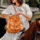SIGNATURE EDITION DRAWSTRING BUCKET BAG - FULL LEATHER - DUNA AMARILLA