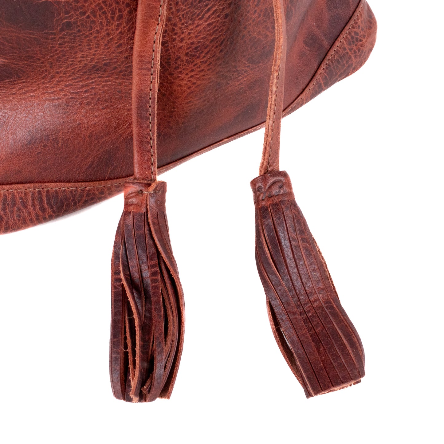 DRAWSTRING BUCKET BAG - FULL LEATHER - COPPER