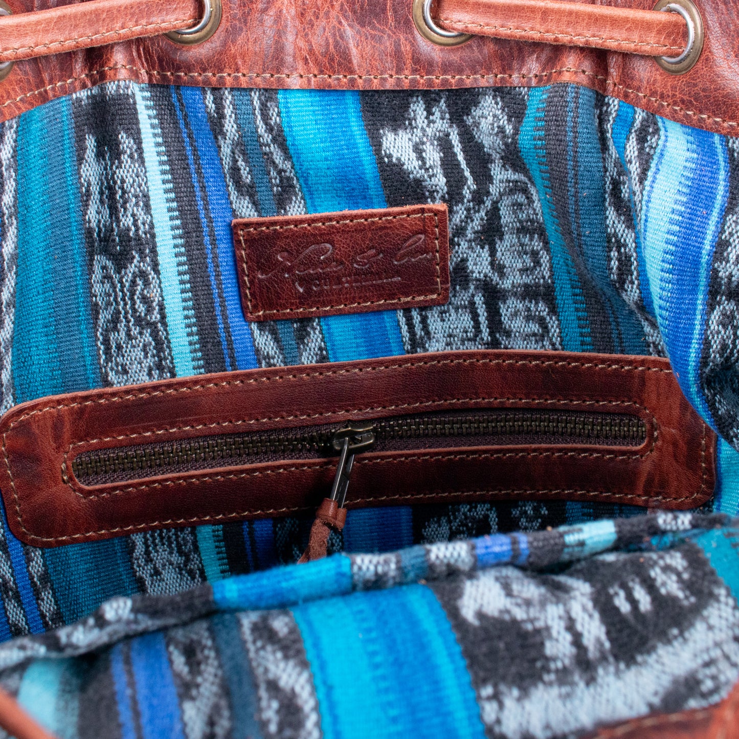 DRAWSTRING BUCKET BAG - FULL LEATHER - COPPER