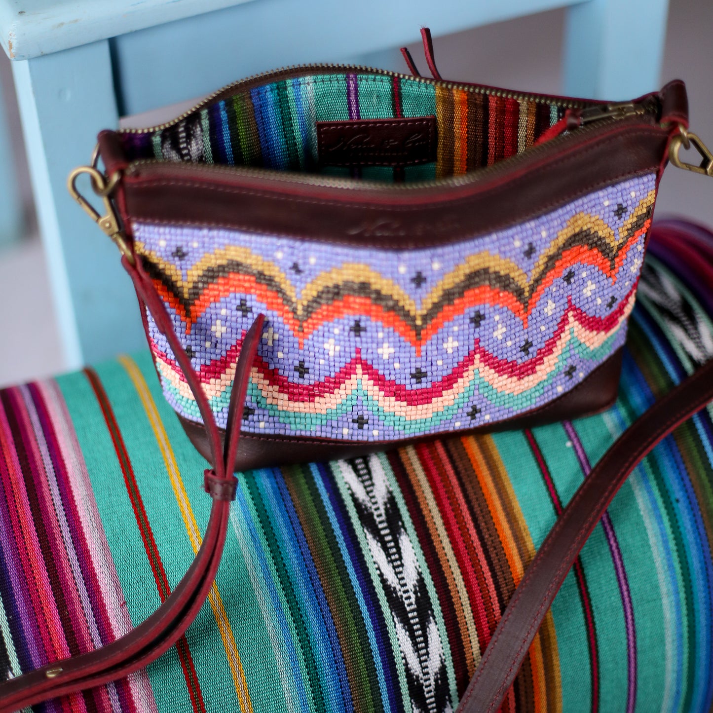 PERFECT NENITA - H&S BEADED PANEL - BAJA INSPIRED - VINO TINTO
