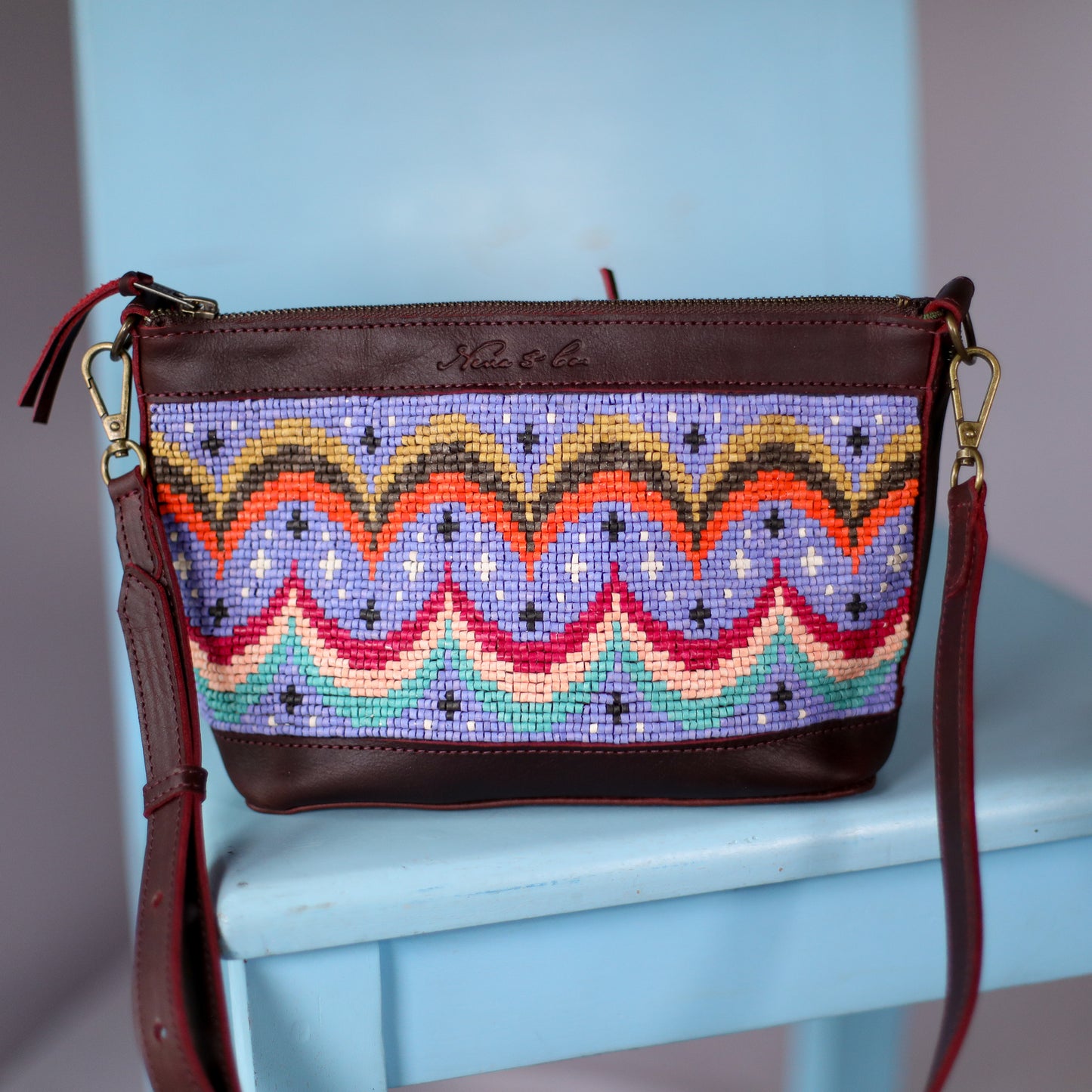 PERFECT NENITA - H&S BEADED PANEL - BAJA INSPIRED - VINO TINTO