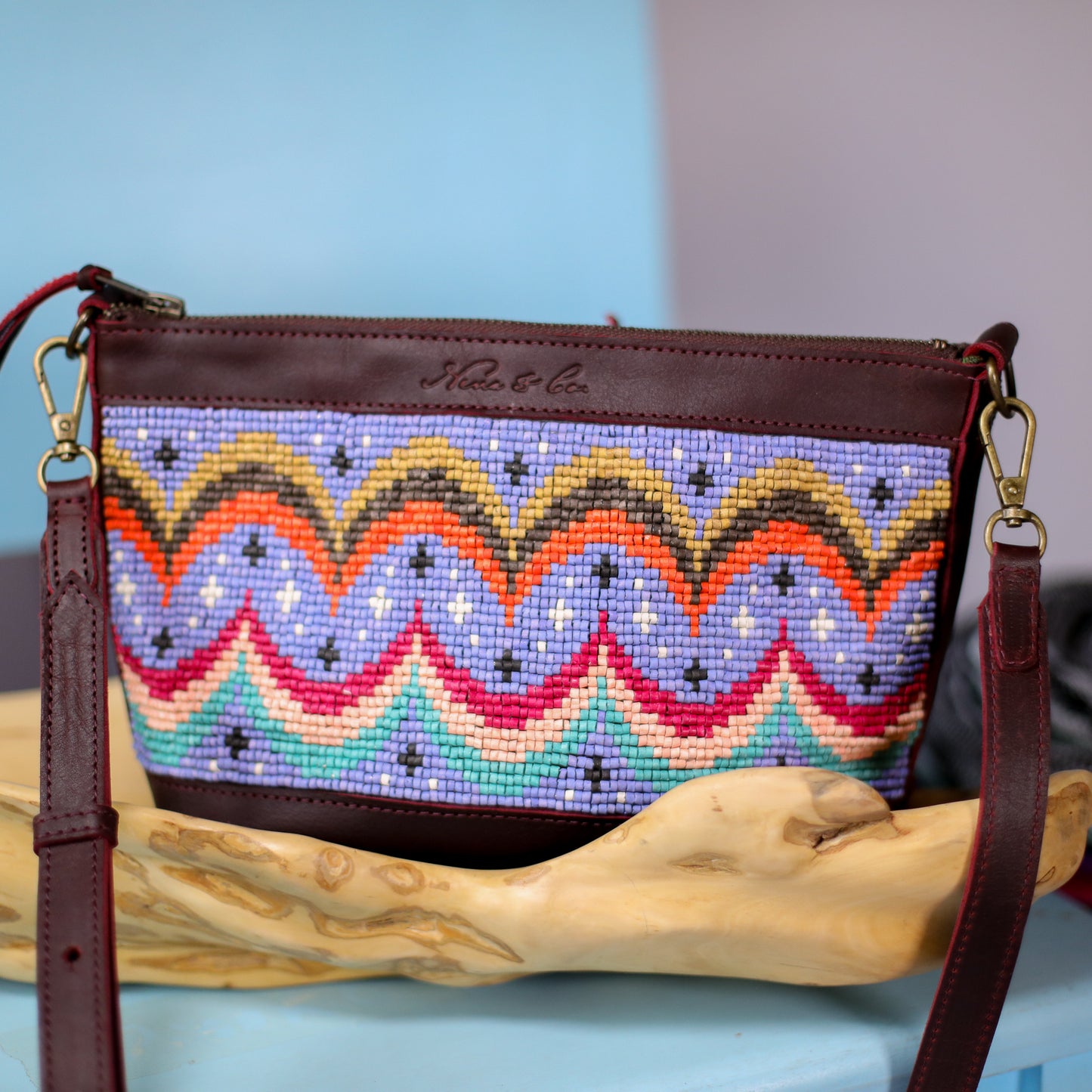 PERFECT NENITA - H&S BEADED PANEL - BAJA INSPIRED - VINO TINTO