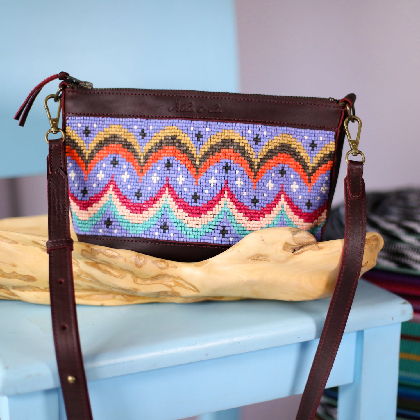 PERFECT NENITA - H&S BEADED PANEL - BAJA INSPIRED - VINO TINTO