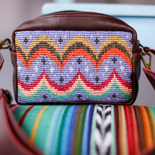 WANDER CROSSBODY SET - H&S BEADED PANEL - BAJA INSPIRED - VINO TINTO