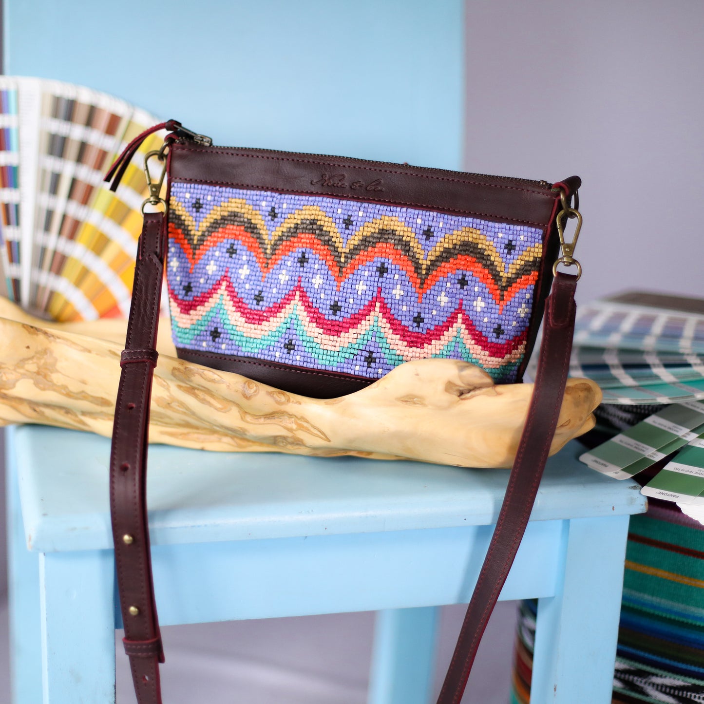 PERFECT NENITA - H&S BEADED PANEL - BAJA INSPIRED - VINO TINTO