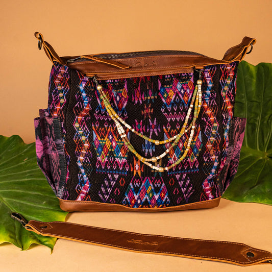 BEATRIZ MCDB + DIAMANTE STRAP - OOAK HUIPIL - CAFE -  NO. 16033