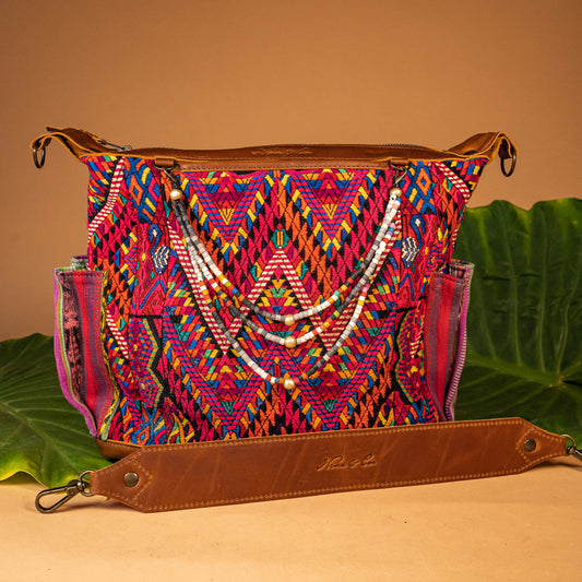 BEATRIZ MCDB + DIAMANTE STRAP - OOAK HUIPIL - CAFE -  NO. 16034