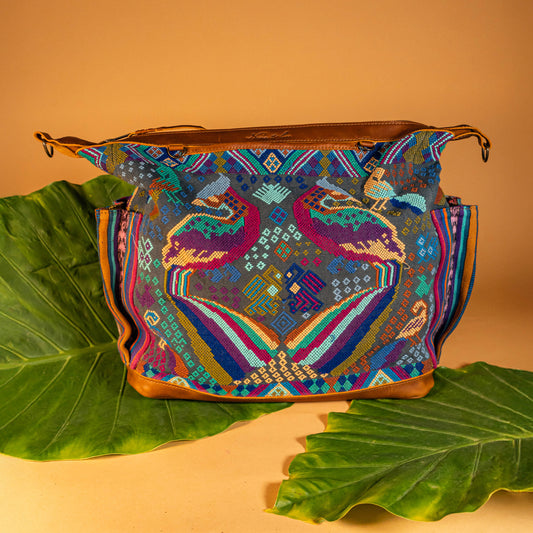 BEATRIZ CDB + DIAMANTE STRAP - OOAK HUIPIL - CAFE - NO. 16021