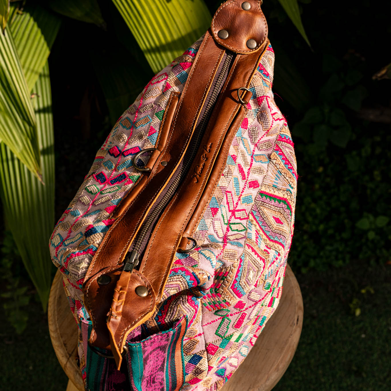 BEATRIZ MCDB + DIAMANTE STRAP - OOAK HUIPIL - CAFE -  NO. 17183
