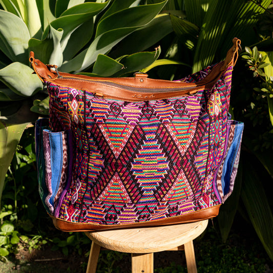 BEATRIZ CDB + DIAMANTE STRAP - OOAK HUIPIL - CAFE - NO. 17162