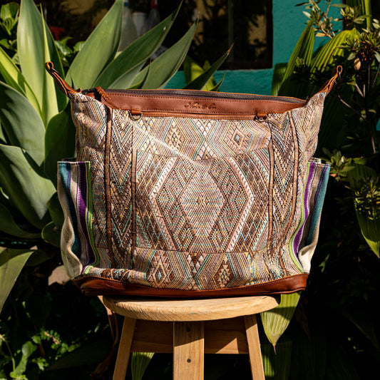 BEATRIZ CDB + DIAMANTE STRAP - OOAK HUIPIL - CAFE - NO. 17147