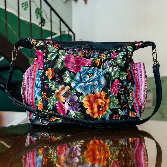 BEATRIZ CDB + DIAMANTE STRAP - OOAK HUIPIL - BLACK - NO. 15709