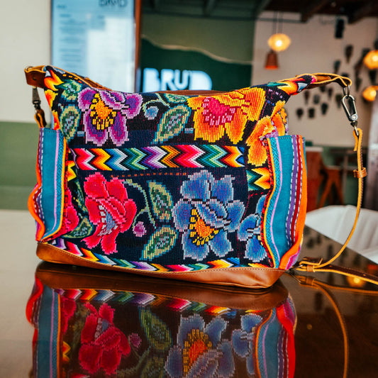 BEATRIZ CDB + DIAMANTE STRAP - OOAK HUIPIL - CAFE - NO. 15715