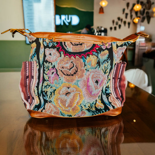 BEATRIZ CDB + DIAMANTE STRAP - OOAK HUIPIL - CAFE - NO. 15716